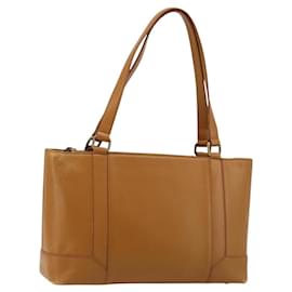 Borsa Tote BURBERRY in pelle marrone oro Auth 183355