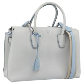 Borsa MCM in Pelle 2way Grigio Argento Auth BA13363A