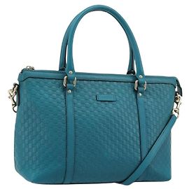 GUCCI Micro GG Guccissima Couro Outlet 2way Verde Esmeralda 449646 Auth ka4748