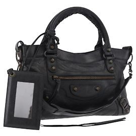 BALENCIAGA Borsa The First in pelle 2way Black 103208 Auth 185447M