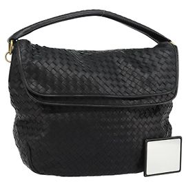 Bottega Veneta Borsa a Spalla BOTTEGAVENETA INTRECCIATO in pelle nera 174741 Auth am11794SM