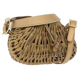 Schultertasche BOTTEGA VENETA Rattan Gold Auth ar13948