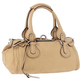 Borsa Chloe Paddington in pelle beige argento Auth 184977A - Chloé