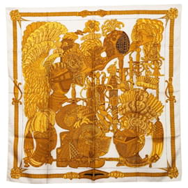 Hermès Hermes Carré 90 ARMETS en PANACHE Pañuelo de casco con plumas