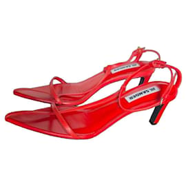 Sandali Jil Sander rossi in pelle