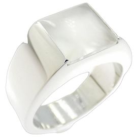 Anillo Tank Cartier - Oro blanco de 18K con piedra de luna