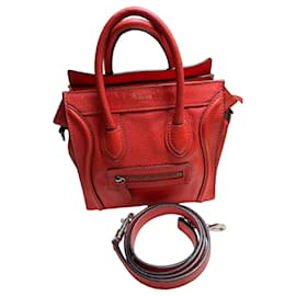 Céline Borsa Nano Luggage in pelle rossa