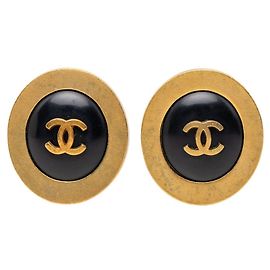 Orecchini tondi vintage Chanel Coco Mark