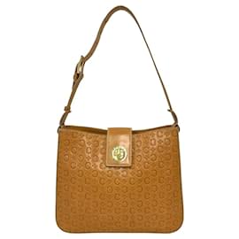 Borsa a tracolla in pelle marrone Celine C Macadam Blazon Triomphe Logo - Céline