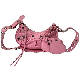 Bolsa de ombro em couro com tachas Balenciaga Lucagol XS