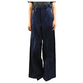 Autre Marque Pantalones de tiro alto azul lavado al ácido - talla UK 10