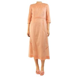 Victoria Beckham Vestido transparente rosa de manga 3/4 - talla S