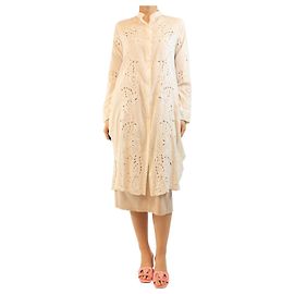 Juliet Dunn Weißes Langarm-Hemdkleid - Größe S