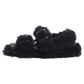 Marni Sandali in shearling nero - taglia EU 40