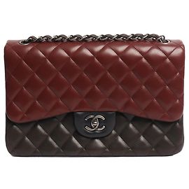 Chanel Borsa a tracolla Classic double flap in pelle di agnello jumbo tricolore 2013
