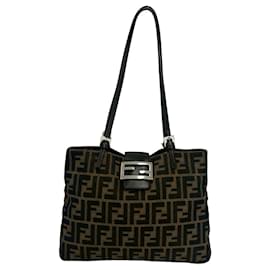 Borsa a Spalla FENDI Vintage Zucca FF Pattern Canvas Leather - Fendi