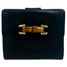 Gucci Vintage Bamboo Leather Bi-fold Wallet