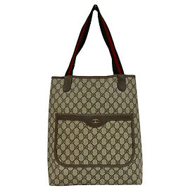 Sac cabas en cuir Gucci Vintage Sherry Line avec logo GG et détails métalliques
