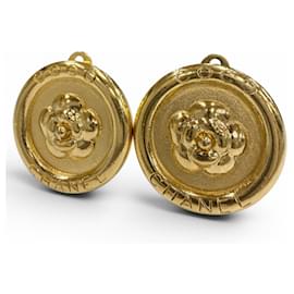 Orecchini a clip tondi Camellia Vintage Chanel