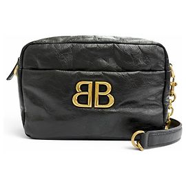 Borsa a tracolla Balenciaga in pelle di vitello nera