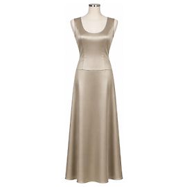 Vestido de Gala Vera Wang Couture Satén Oro Pálido