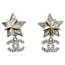 Orecchini Chanel C23S ABA907 Coco Mark Rhinestone Strass Stella Crystal Swing