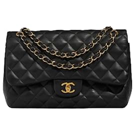 Borsa Chanel Classic Double Flap Jumbo in pelle nera