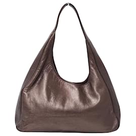 Borsa a tracolla in pelle viola metallizzato Prada