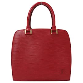 Borsa a mano in pelle Epi Louis Vuitton in rosso Castilian