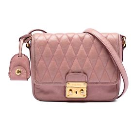 Miu Miu Borsa a tracolla Trapu Crossbody in Vitello Shine rosa