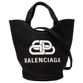 Balenciaga Black Canvas Wave Tote XS