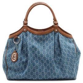 Tote Sukey in denim GG blu di Gucci, misura Medium