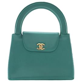 Chanel Green CC Caviar Kelly Top Handle Flap
