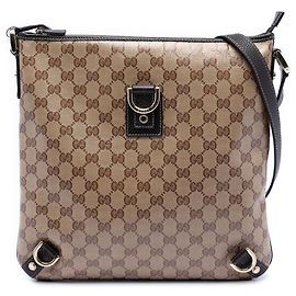Gucci Beige GG Crystal Abbey D Ring Crossbody