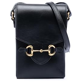 Gucci Black Mini Leather Horsebit 1955 Crossbody