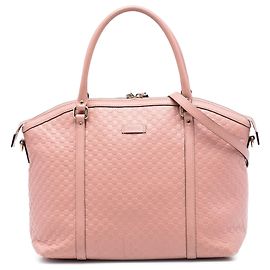 Borsa Satchel Gucci Pink Large Microguccissima