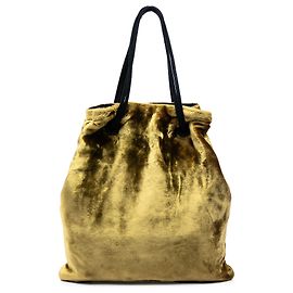 Miu Miu Tote aus goldenem Samt