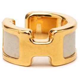 Hermès Gold Gold Plated and Epsom Olympe Ear Cuff
