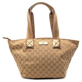 Gucci Beige GG Canvas Web Tote