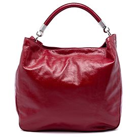 Borsa Hobo Roady in vernice increspata rossa Saint Laurent