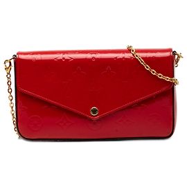 Louis Vuitton Pochette Felicie in rotem Monogram Vernis