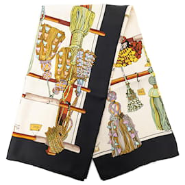 Hermès Seidentuch Passementerie Weiß 90
