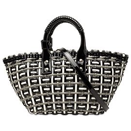 Borsa Balenciaga Bistro Basket in finta pelle grigia XS