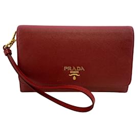 Prada Compact Saffiano Leder Bi-fold Portemonnaie