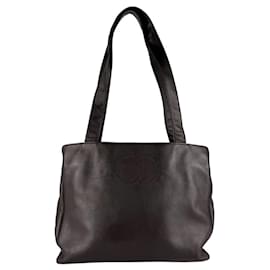 Borsa a tracolla Chanel in pelle marrone