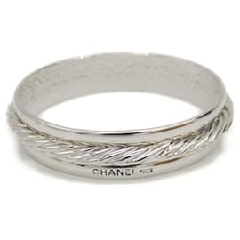 （vintage）CHANEL silver bangle Chanel Bangle Bracelet in Black and Silver Silvery Metal Enamel