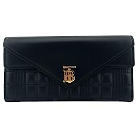 Cartera de cuero con doble pliegue Burberry