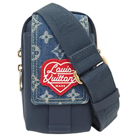 NUOVA SACOCHE LOUIS VUITTON X NIGO DOUBLE PHONE M81060 PELLE MONOGRAM DENIM
