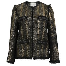 Sandro Cropped Blazer aus Metallic-Tweed