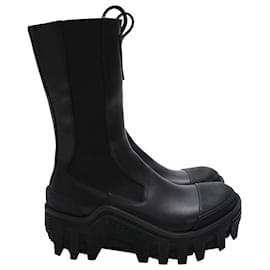 Botas Chelsea de caña media en cuero Versace en cuero negro